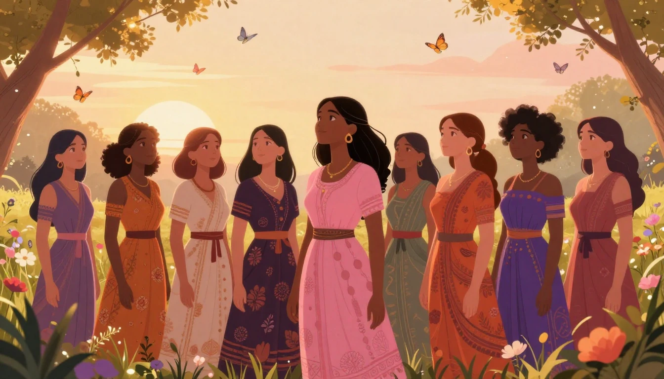 A vibrant and inspiring digital illustration celebrating wom...