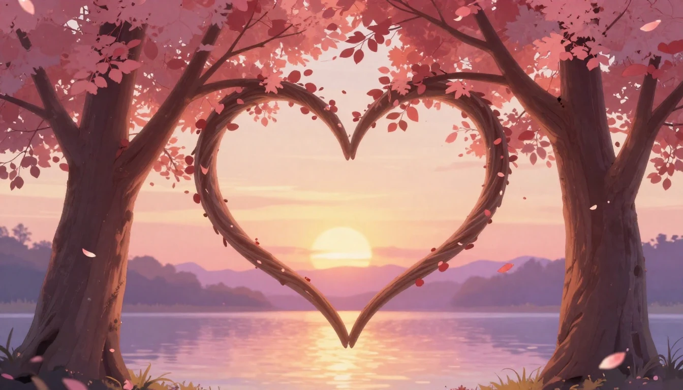 A romantic and soft composition featuring two intertwined tr...