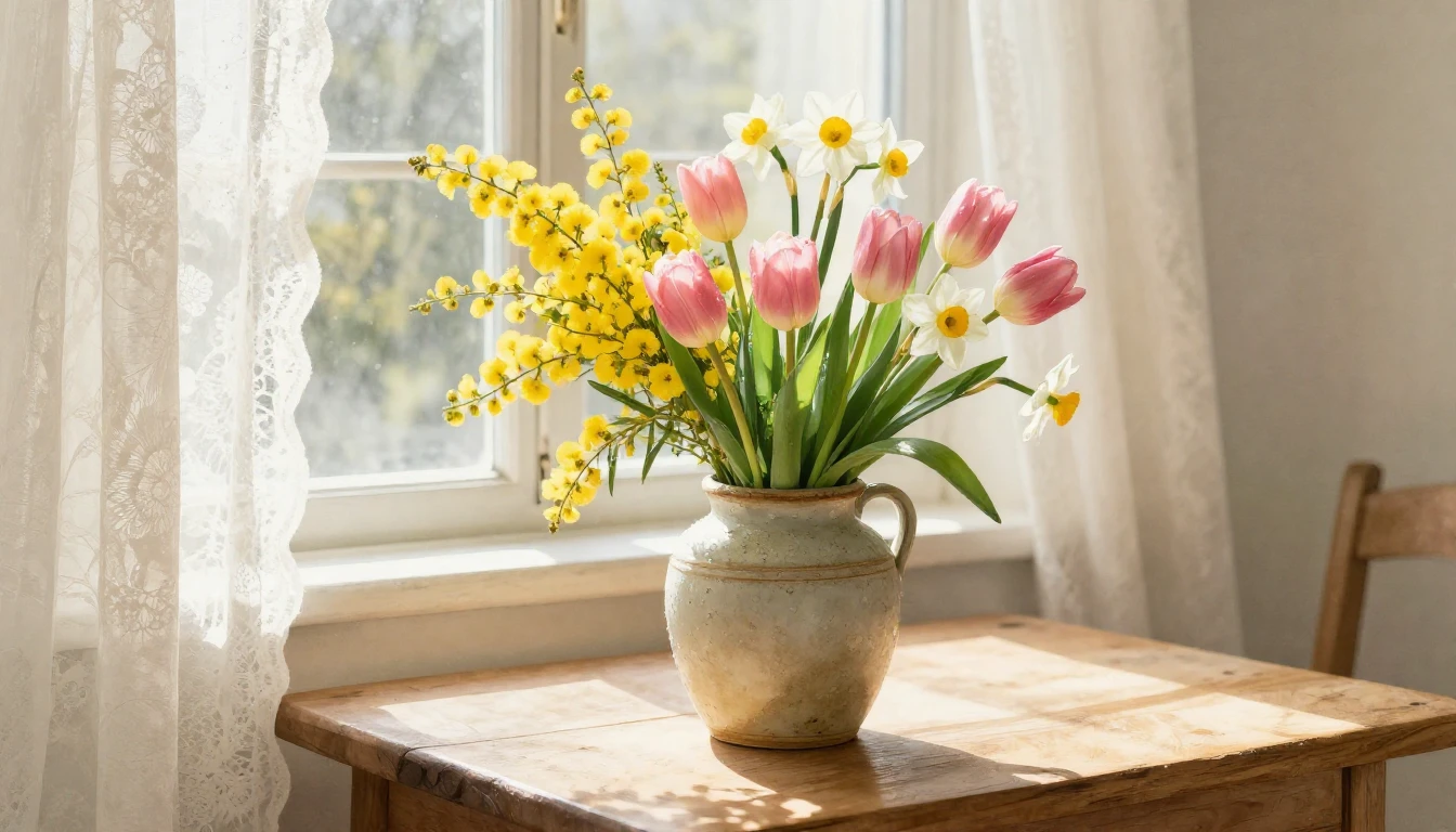 A gentle and airy watercolor painting symbolizing maternal l...