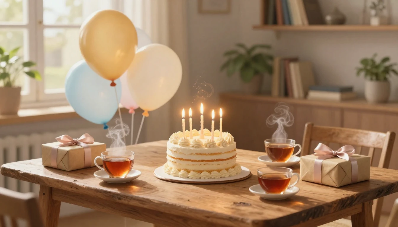 A warm and cozy scene celebrating friendship. In the center,...