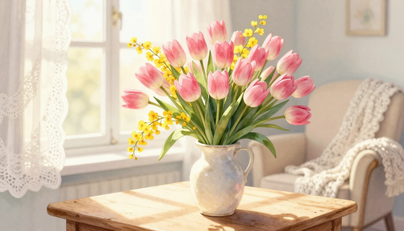 A heartwarming and gentle watercolor illustration depicting ...