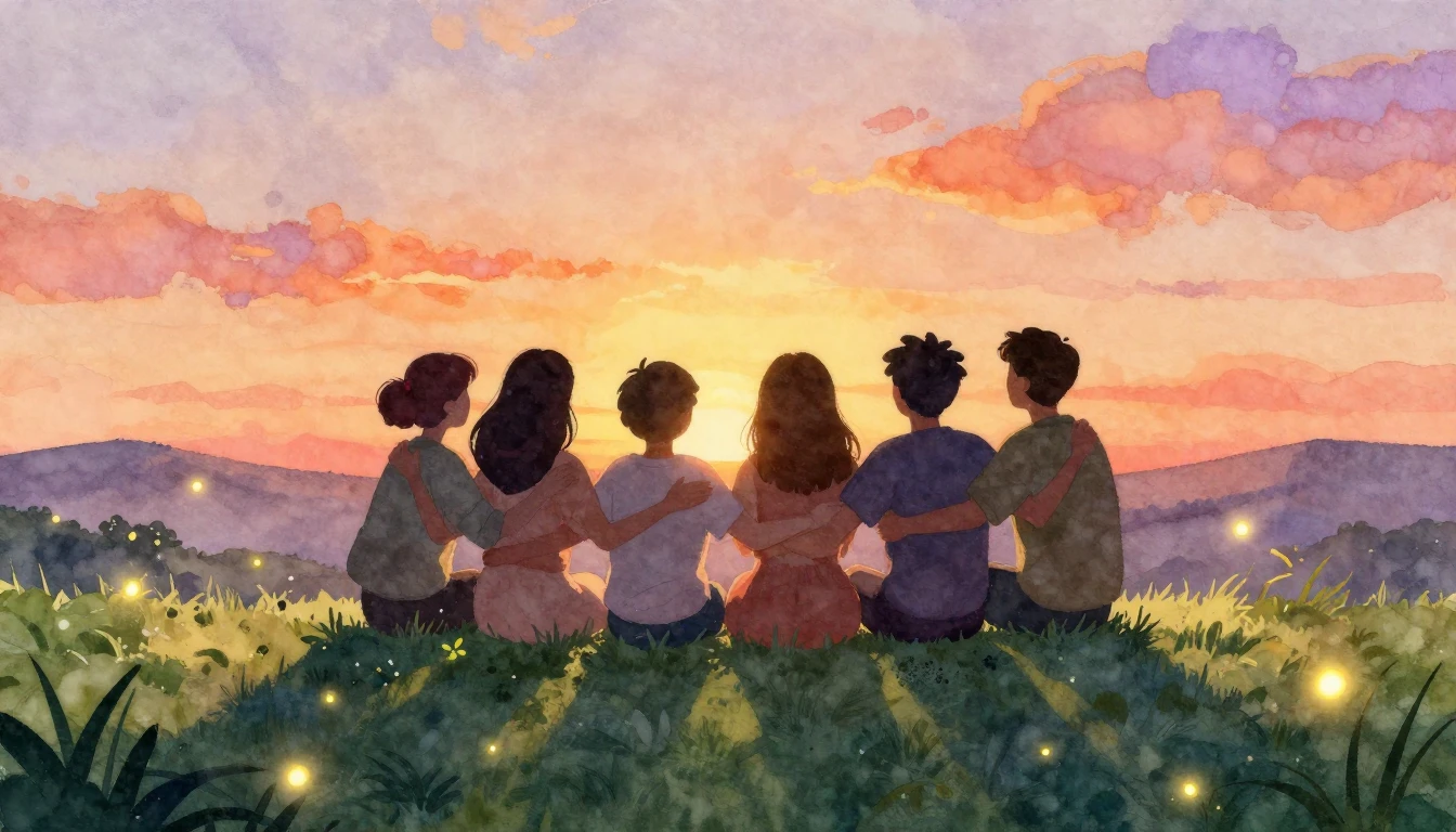 A heartwarming watercolor illustration symbolizing eternal f...