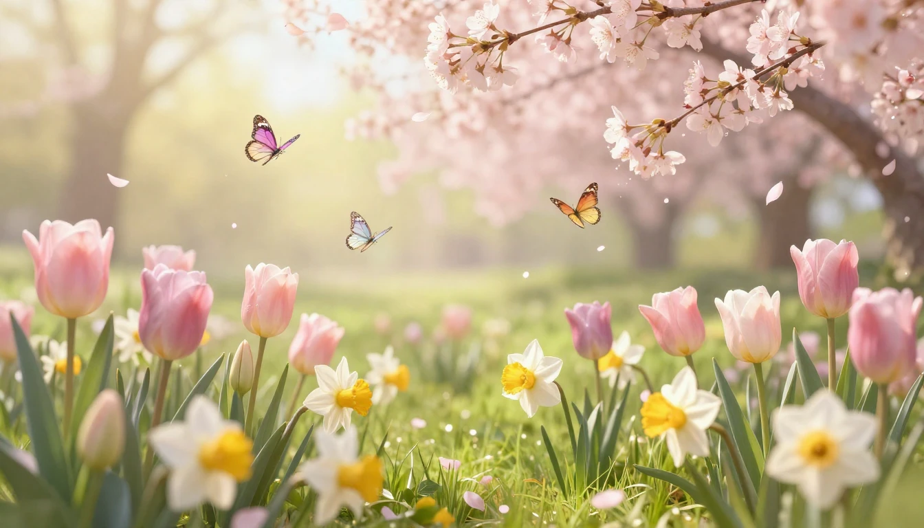 A beautiful and elegant spring scene celebrating femininity ...