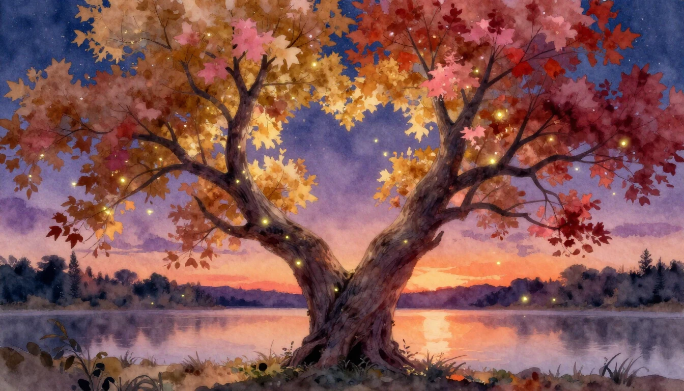 A soft and romantic watercolor painting depicting two large,...