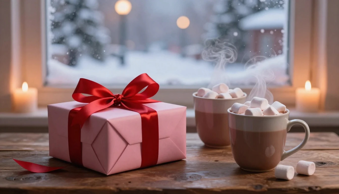 A romantic and soft composition featuring a beautifully wrap...