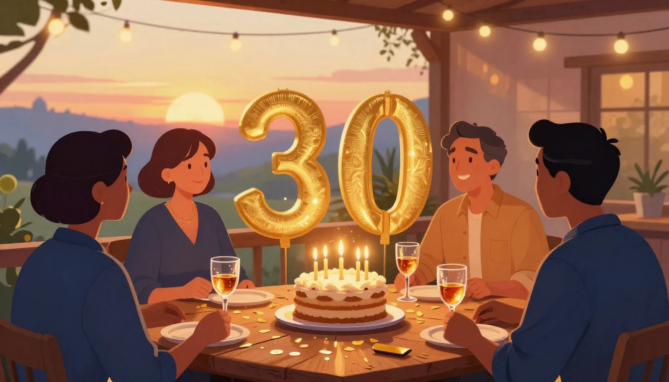 A warm and celebratory digital art illustration capturing th...