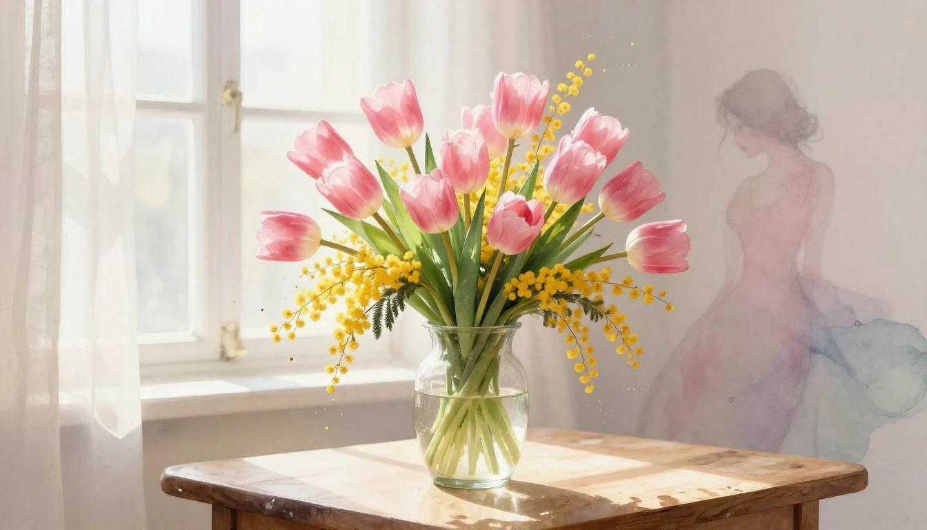 A soft and dreamy artistic composition symbolizing the arriv...