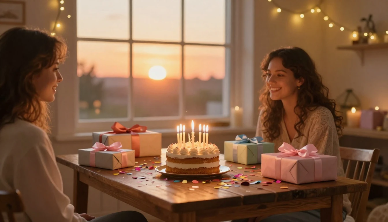 A warm and cozy indoor scene celebrating a deep friendship. ...