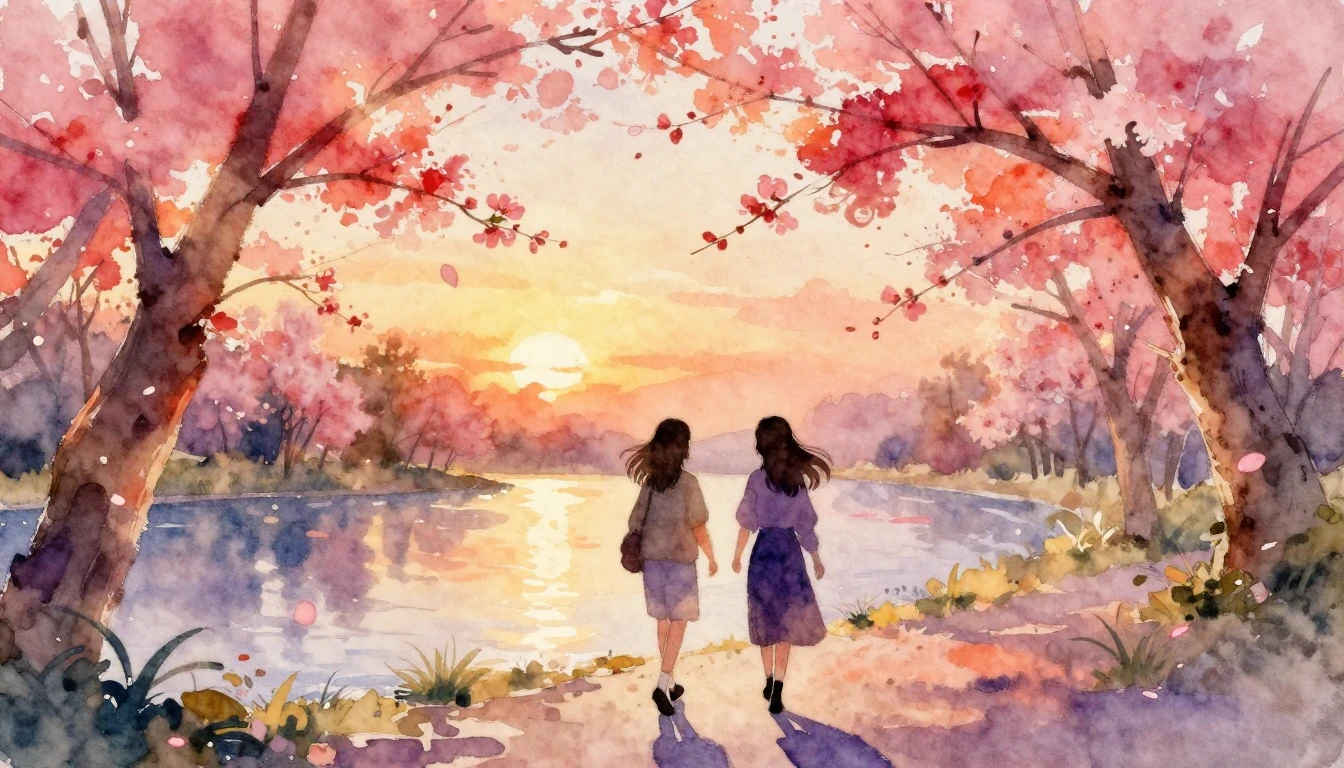 A warm and nostalgic watercolor painting capturing the essen...