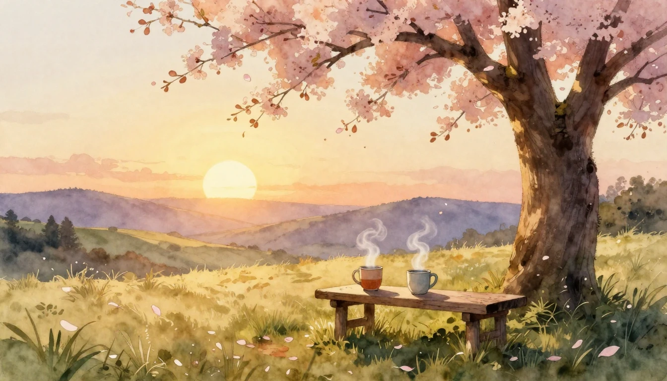 A breathtaking landscape during the golden hour, where the s...