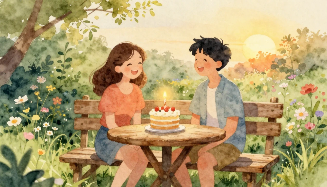A heartwarming watercolor illustration of two close friends ...