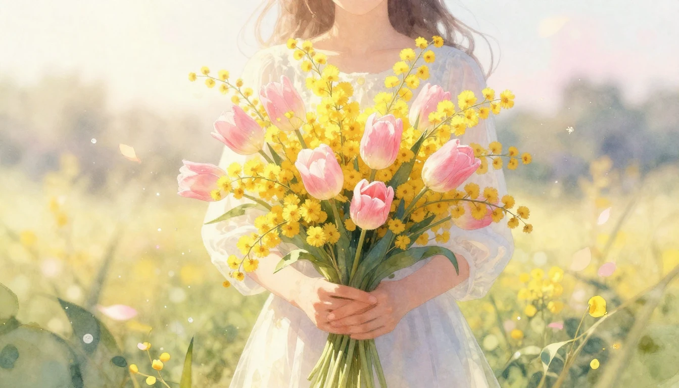 A delicate and ethereal watercolor painting capturing the es...