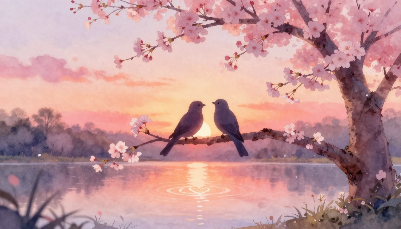 A soft and dreamy watercolor painting capturing the essence ...