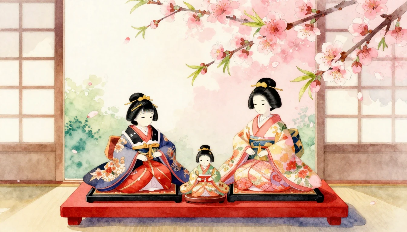 A delicate and heartwarming scene for the Hinamatsuri festiv...