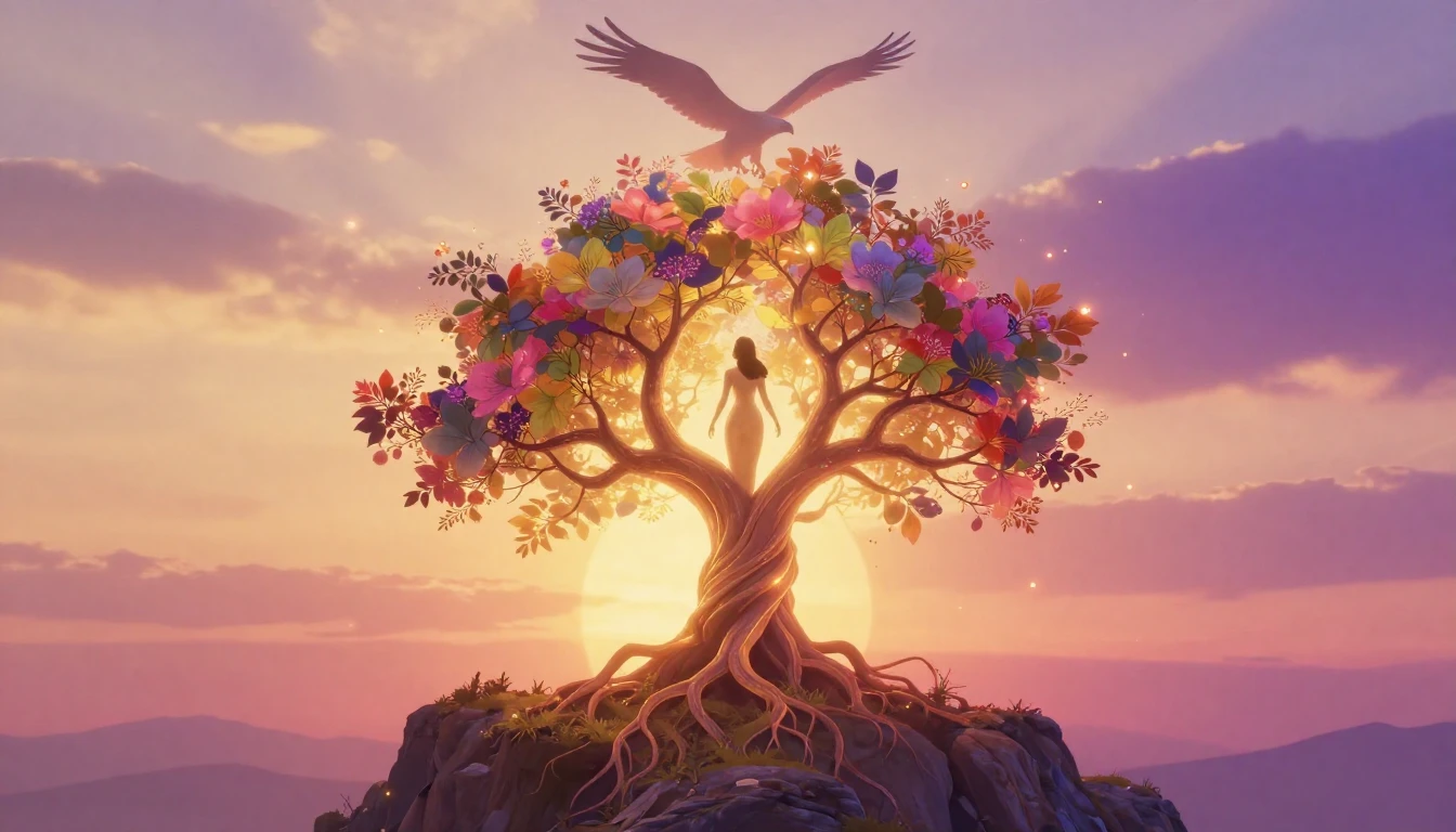 An abstract, artistic representation of female strength and ...