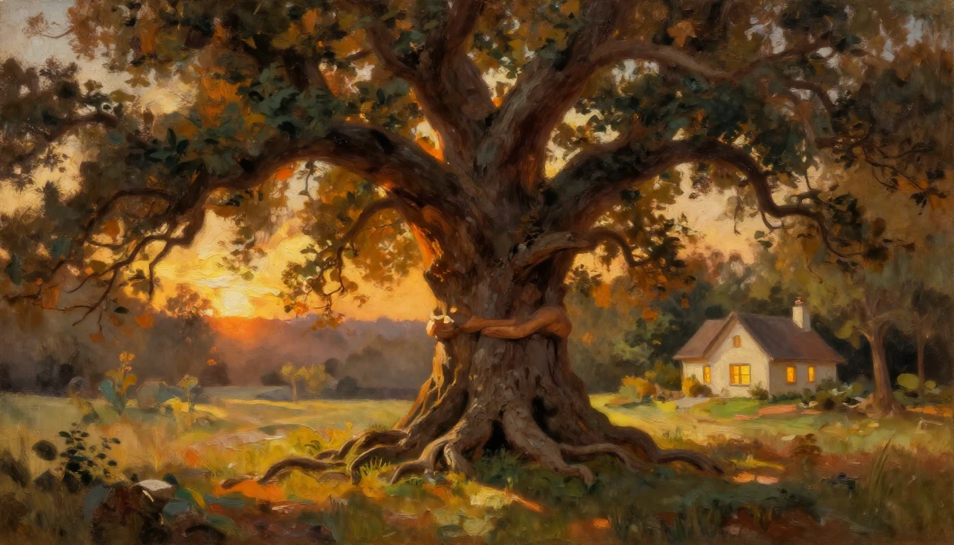 A warm and soulful oil painting capturing the essence of str...