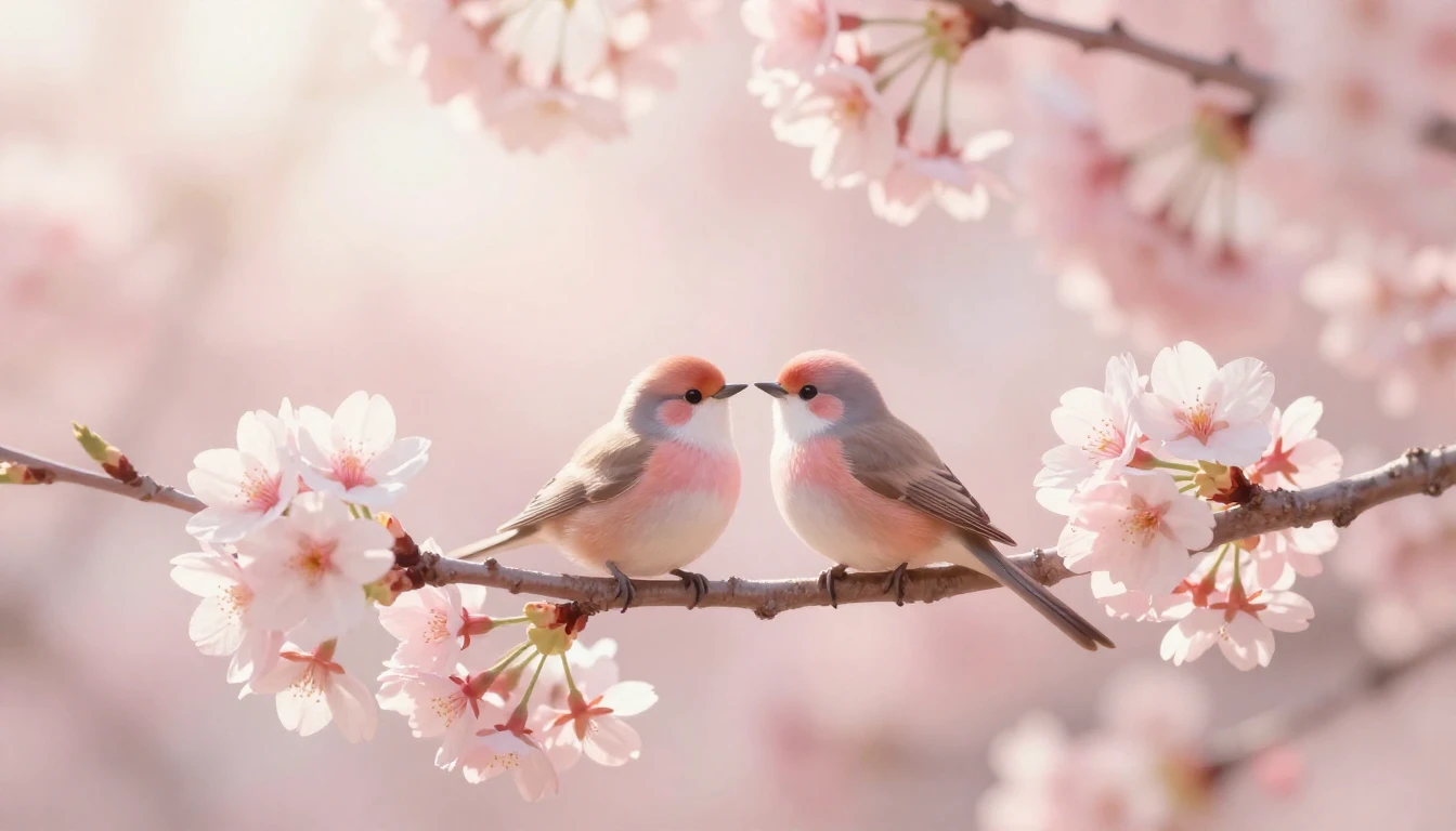 A beautiful and romantic spring scene representing love and ...