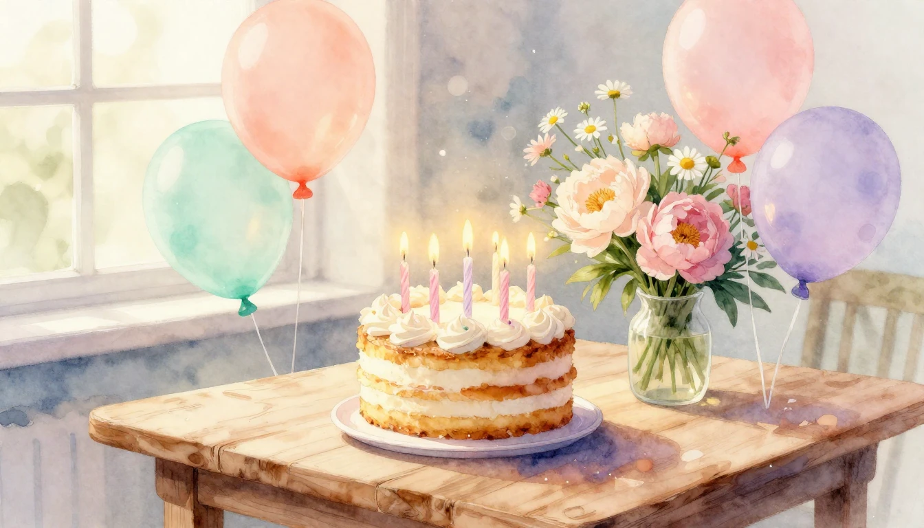 A beautiful and heartwarming scene of a festive birthday cel...