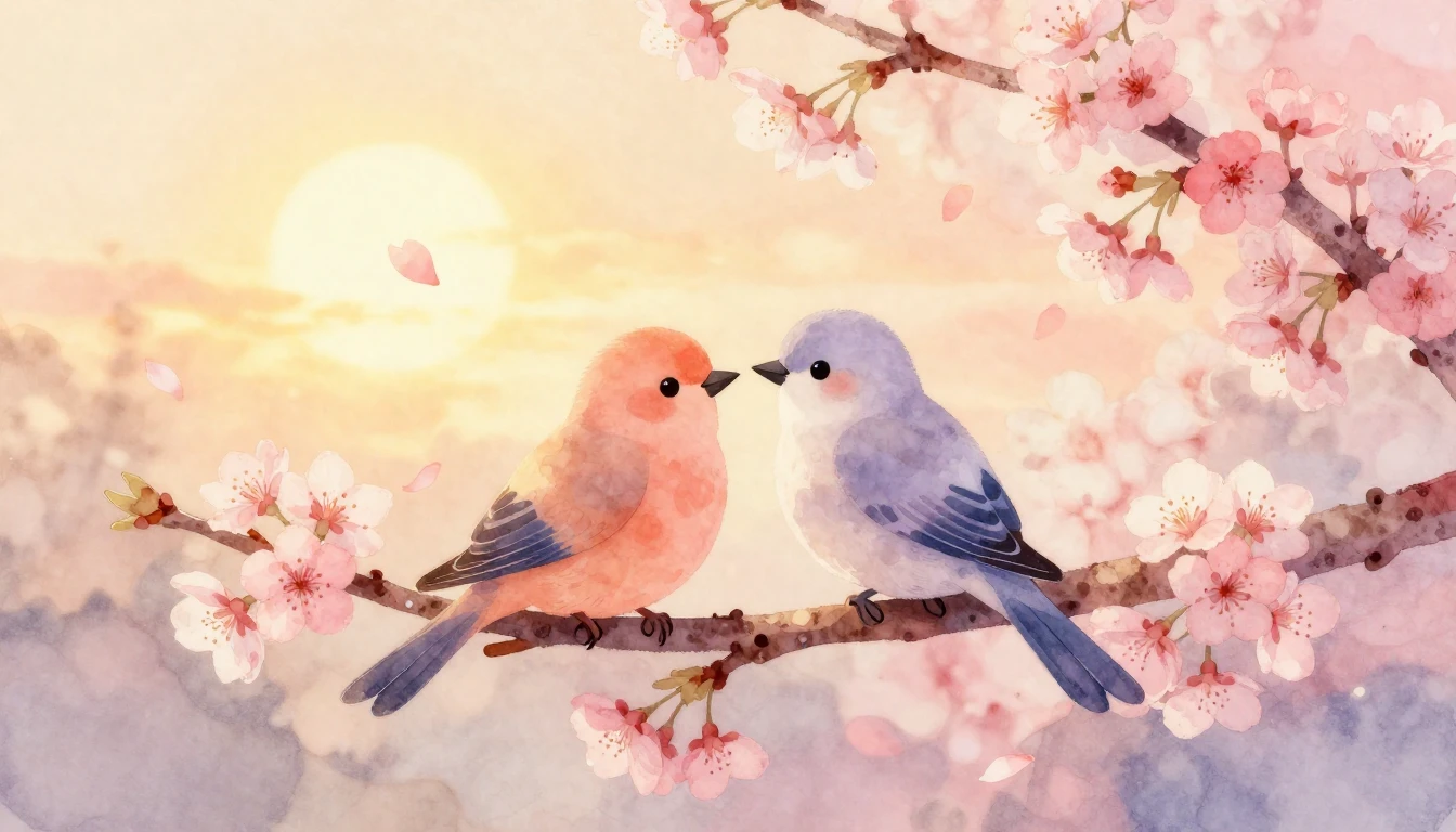 A soft and dreamy watercolor illustration representing etern...