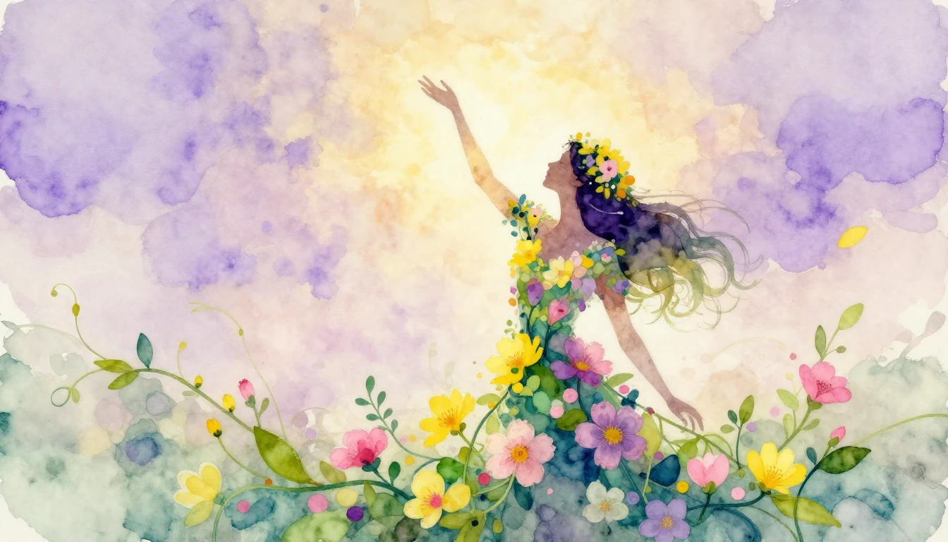 A conceptual and symbolic watercolor painting celebrating In...