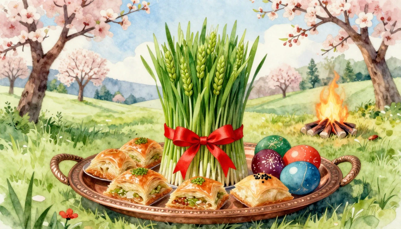 A beautiful and vibrant watercolor painting depicting the sp...