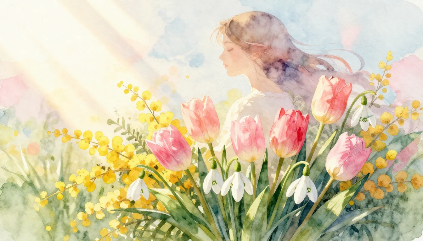 A soft and ethereal watercolor illustration celebrating Inte...