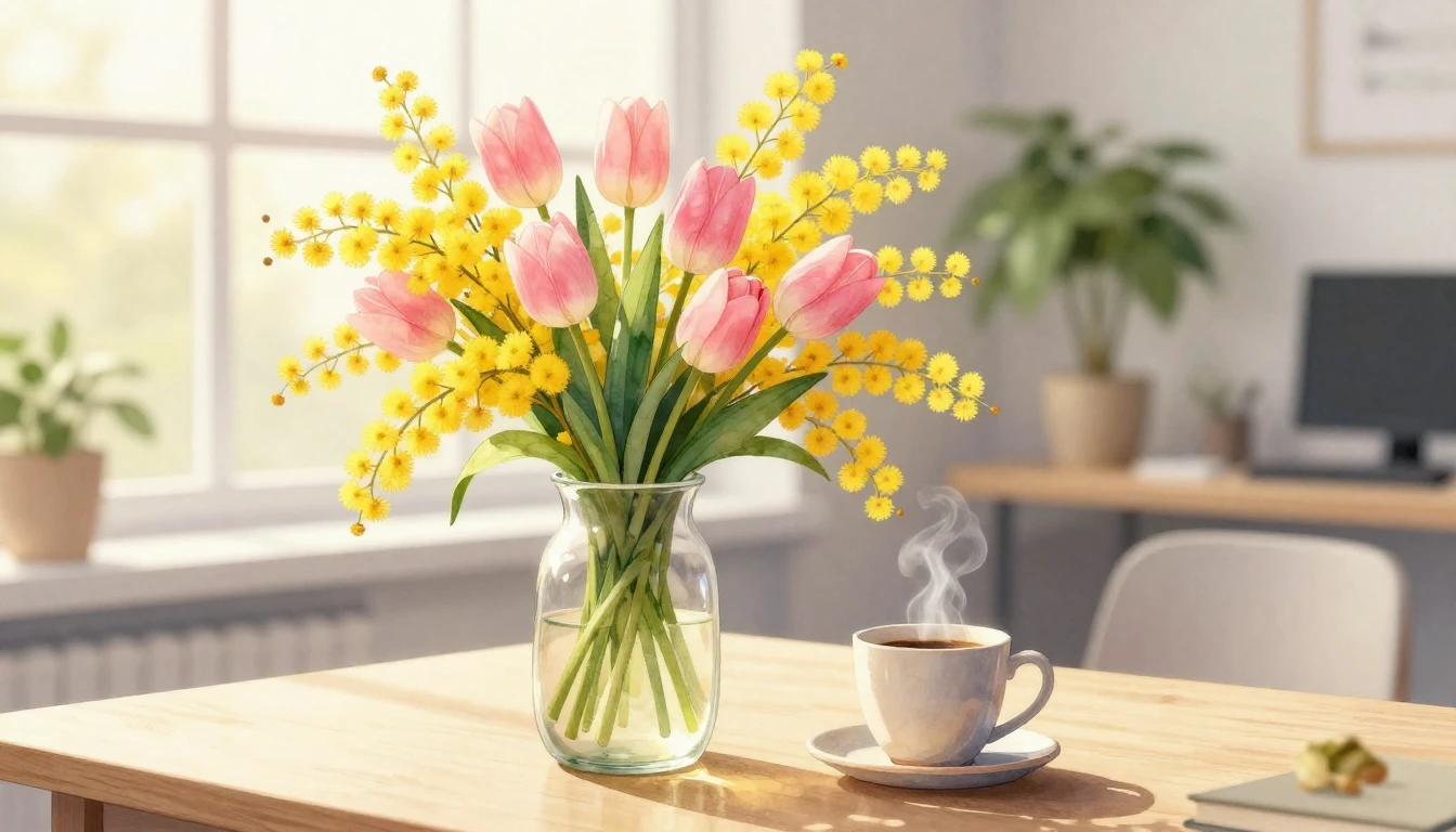 A beautiful and delicate watercolor illustration of a vibran...