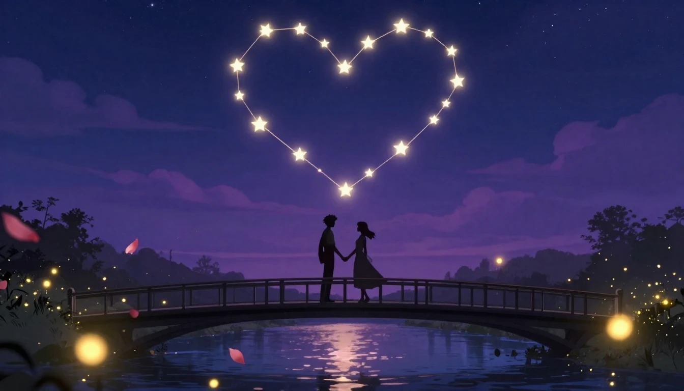 A romantic and ethereal scene symbolizing eternal love. Two ...