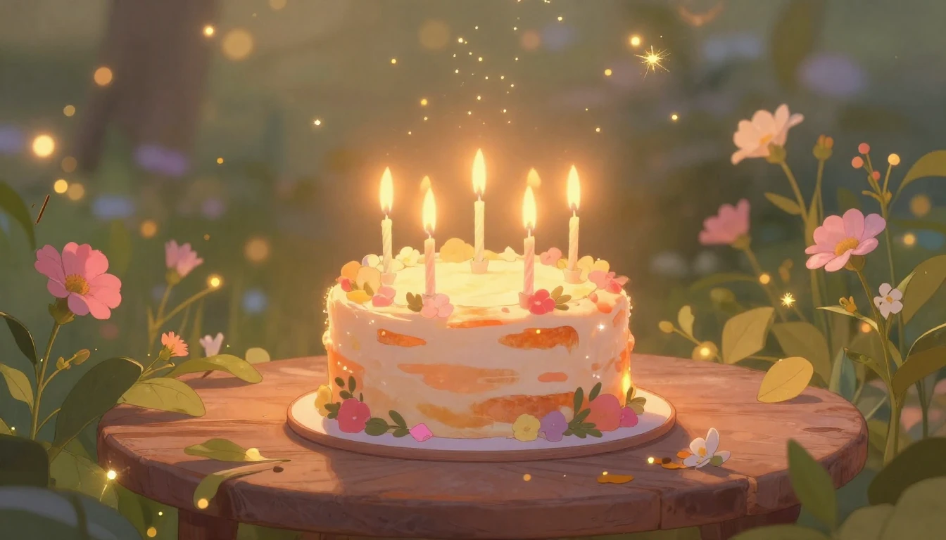 A warm and enchanting scene featuring a large, glowing birth...