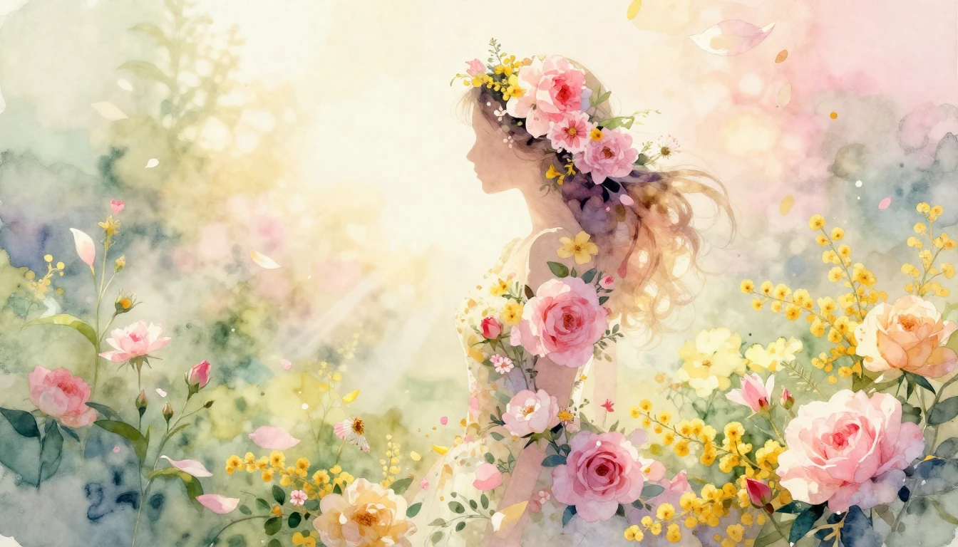 A soft and ethereal watercolor painting celebrating Internat...