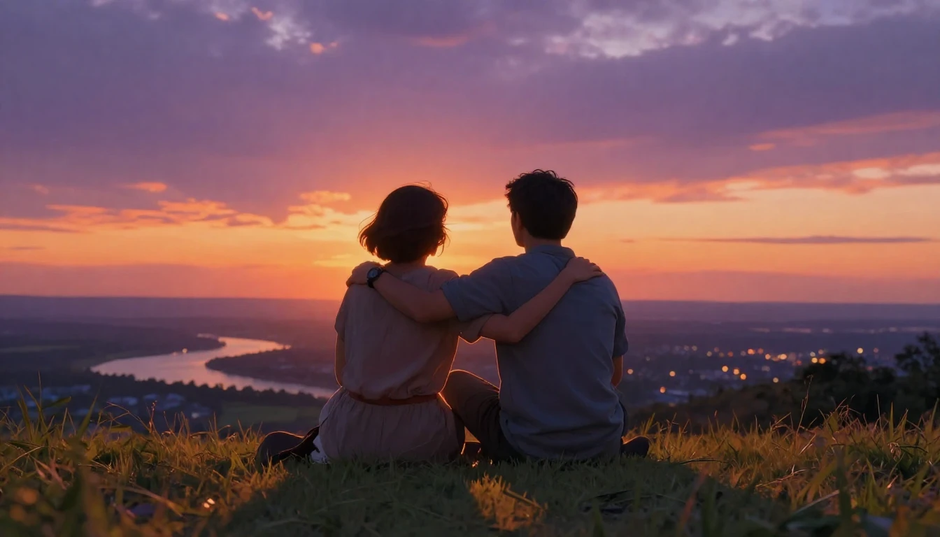 A heartwarming scene depicting a deep bond between two lifel...