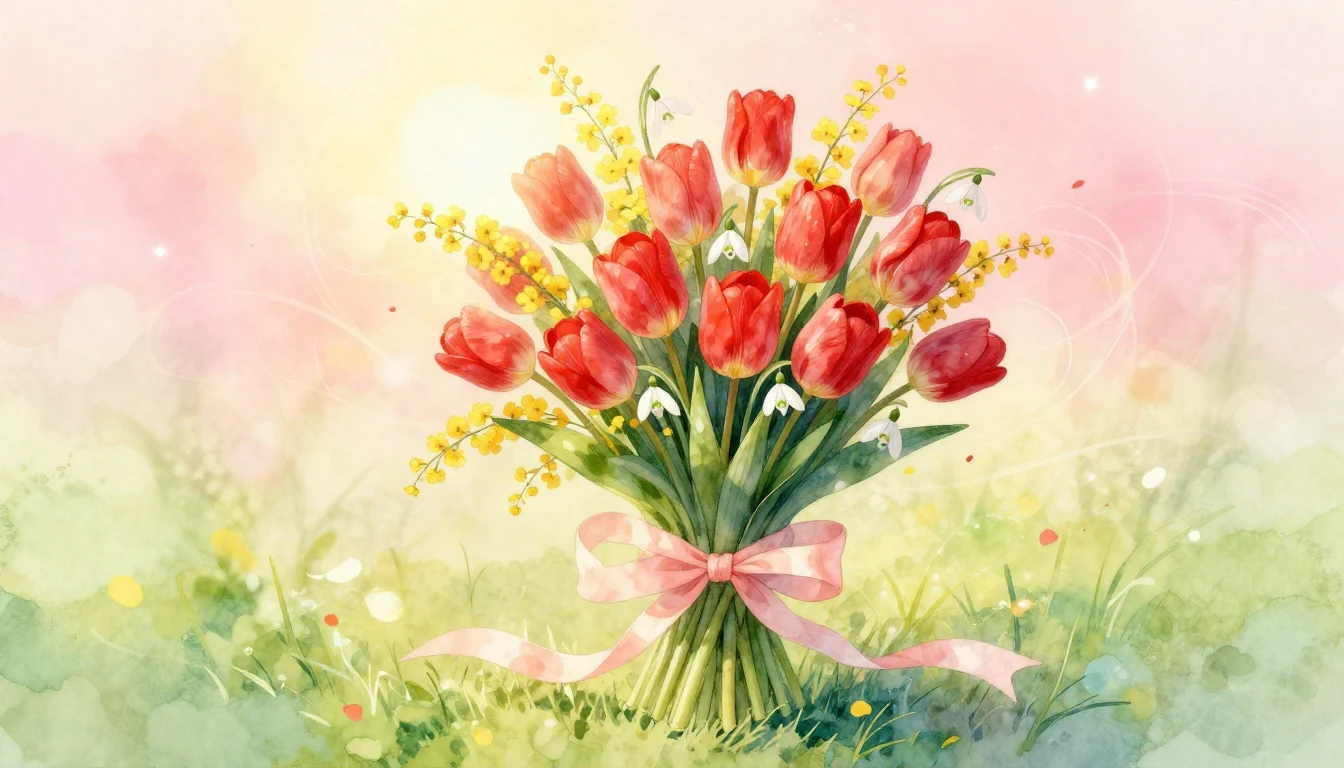 A soft and dreamy watercolor illustration depicting the arri...