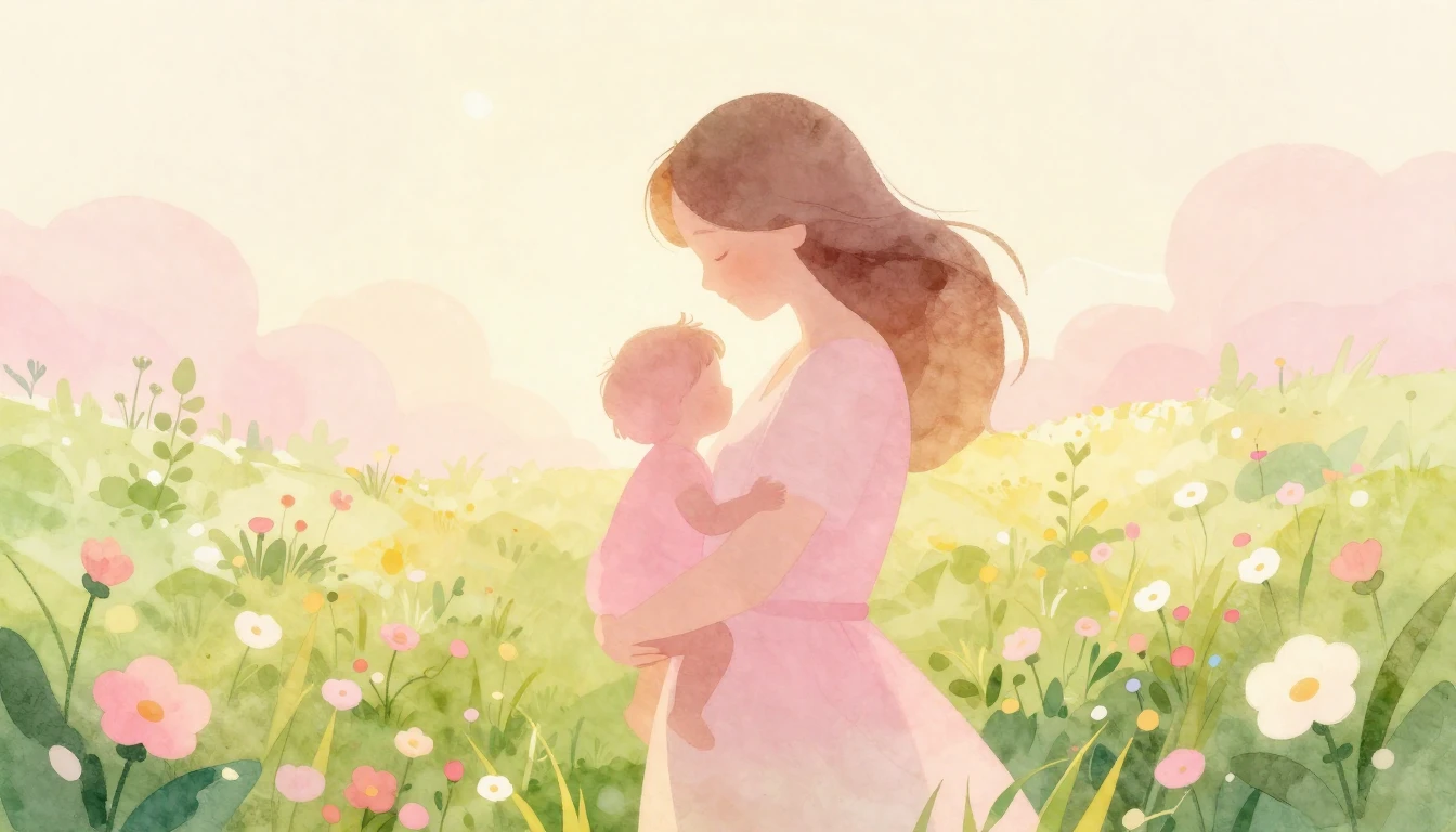 A gentle and heartwarming watercolor illustration symbolizin...