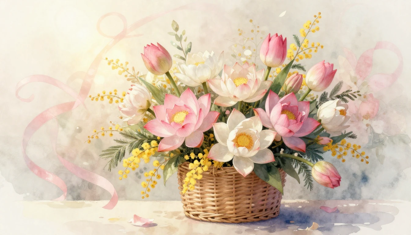 A soft and elegant watercolor painting celebrating Internati...