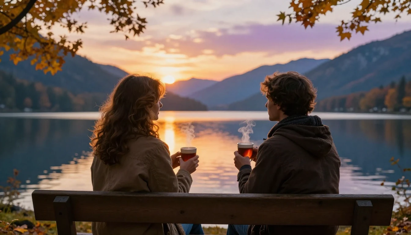A heartwarming scene depicting two close friends sitting on ...
