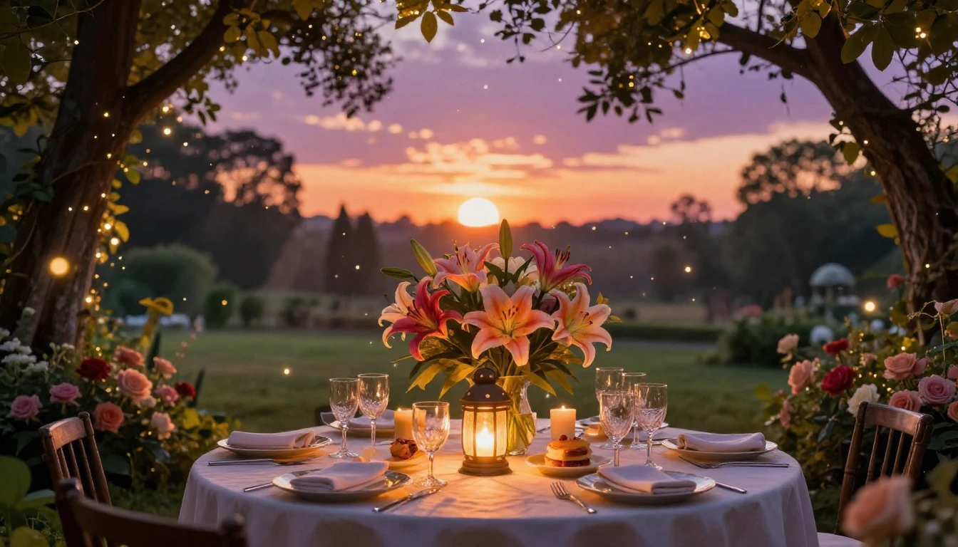 A serene and magical celebratory scene featuring a magnifice...