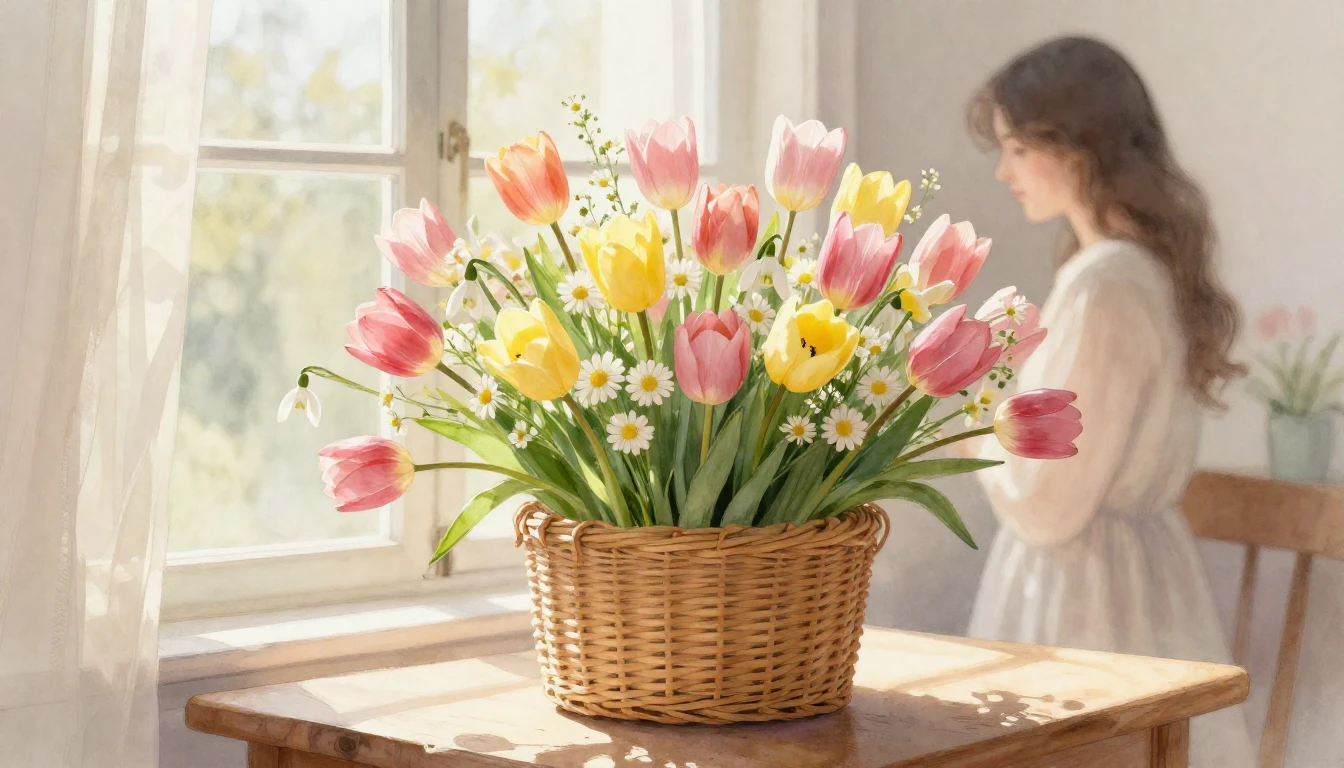 A soft and dreamy watercolor painting depicting a massive bo...