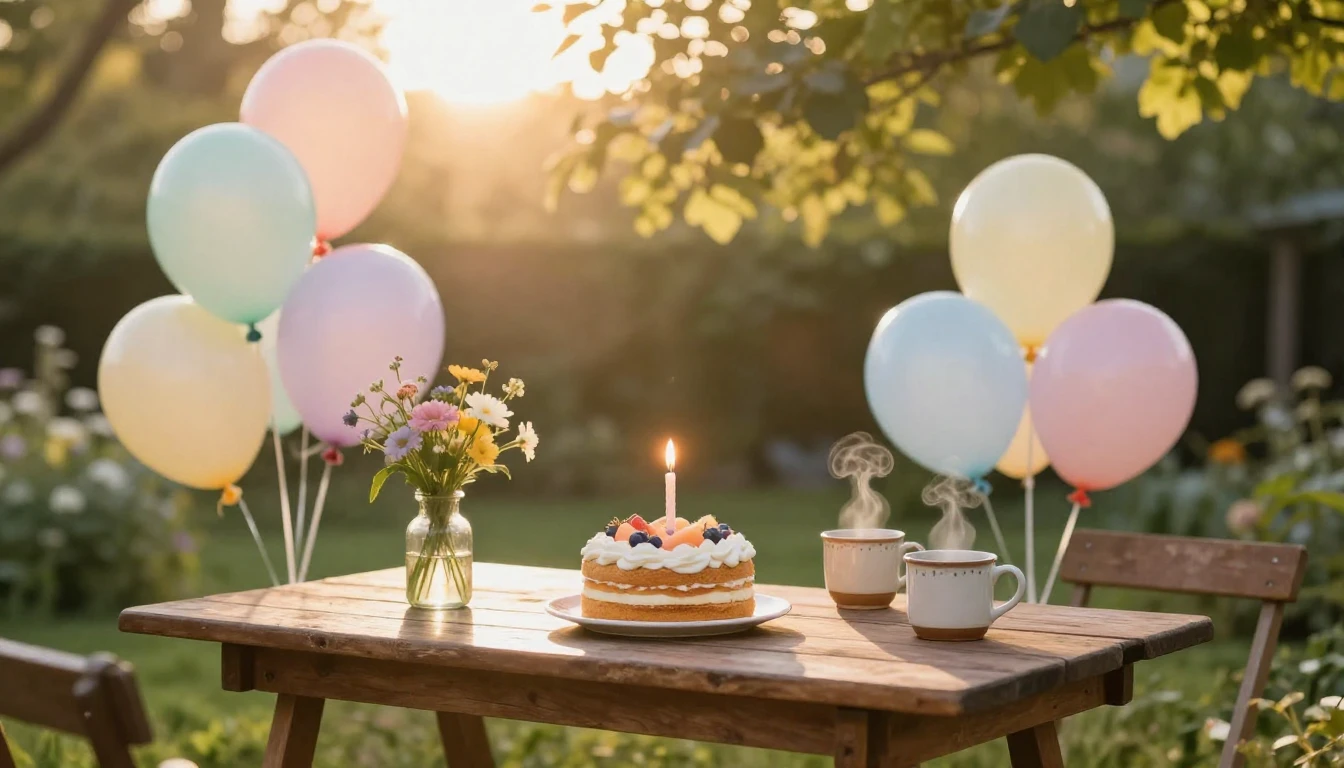 A warm and cozy scene celebrating friendship and joy. A smal...