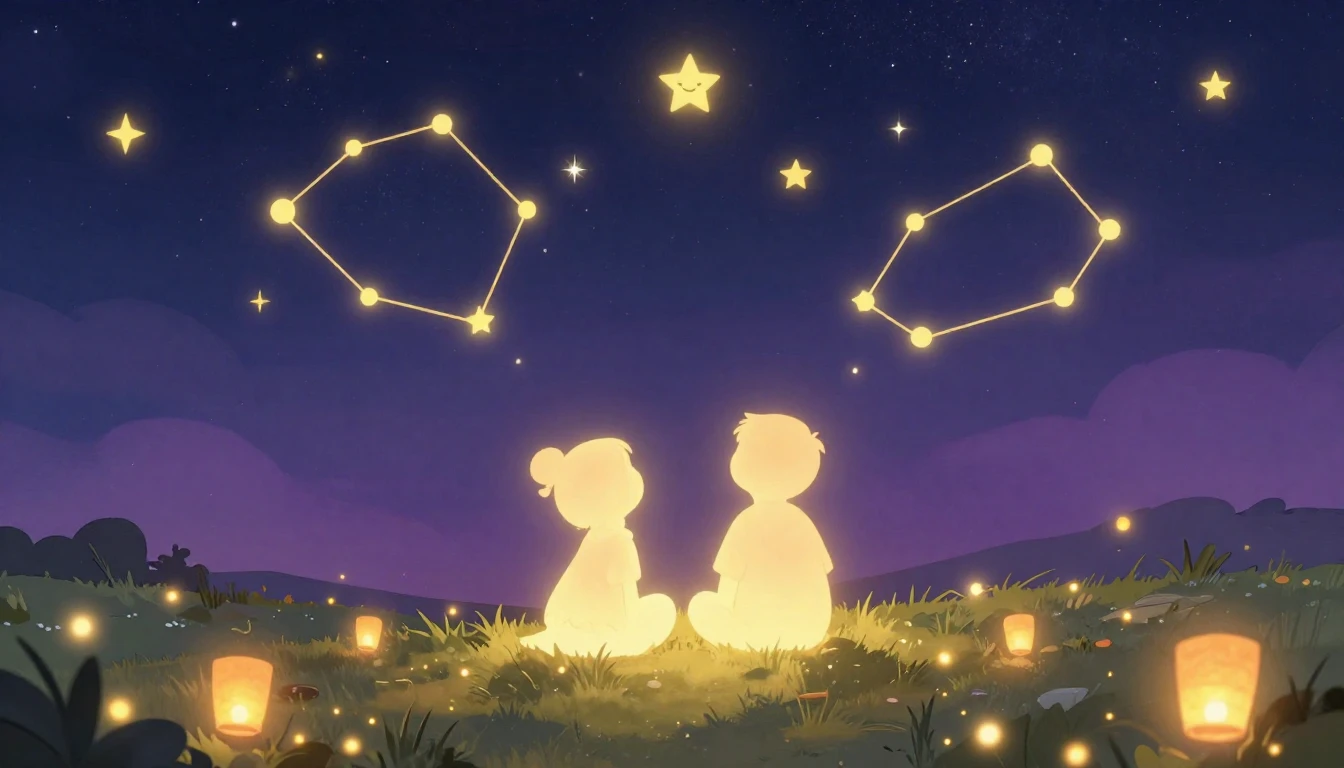 A warm and cheerful illustration depicting a magical celebra...