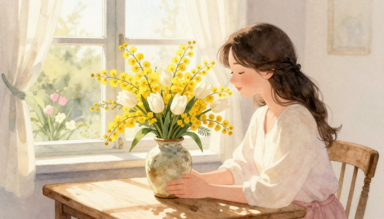 A soft and heartwarming watercolor illustration celebrating ...