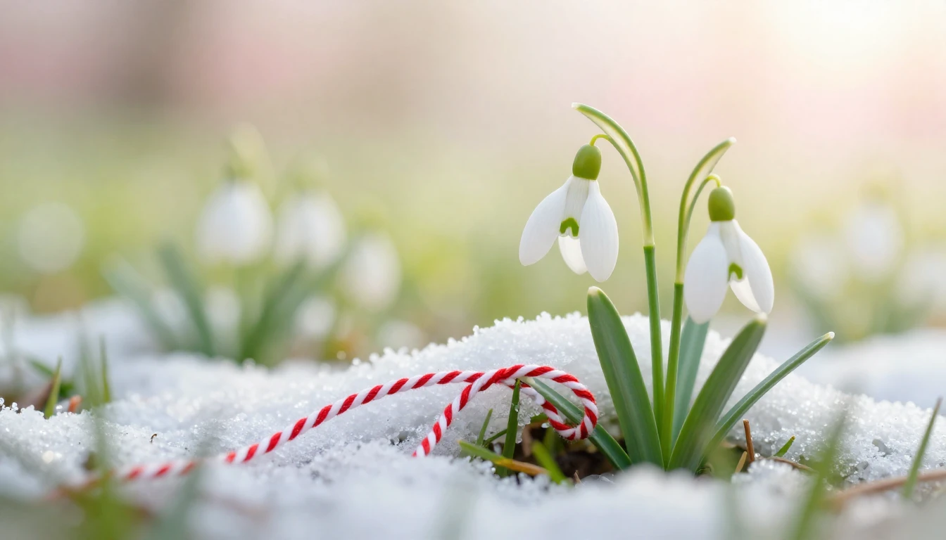 A delicate and artistic close-up composition symbolizing spr...