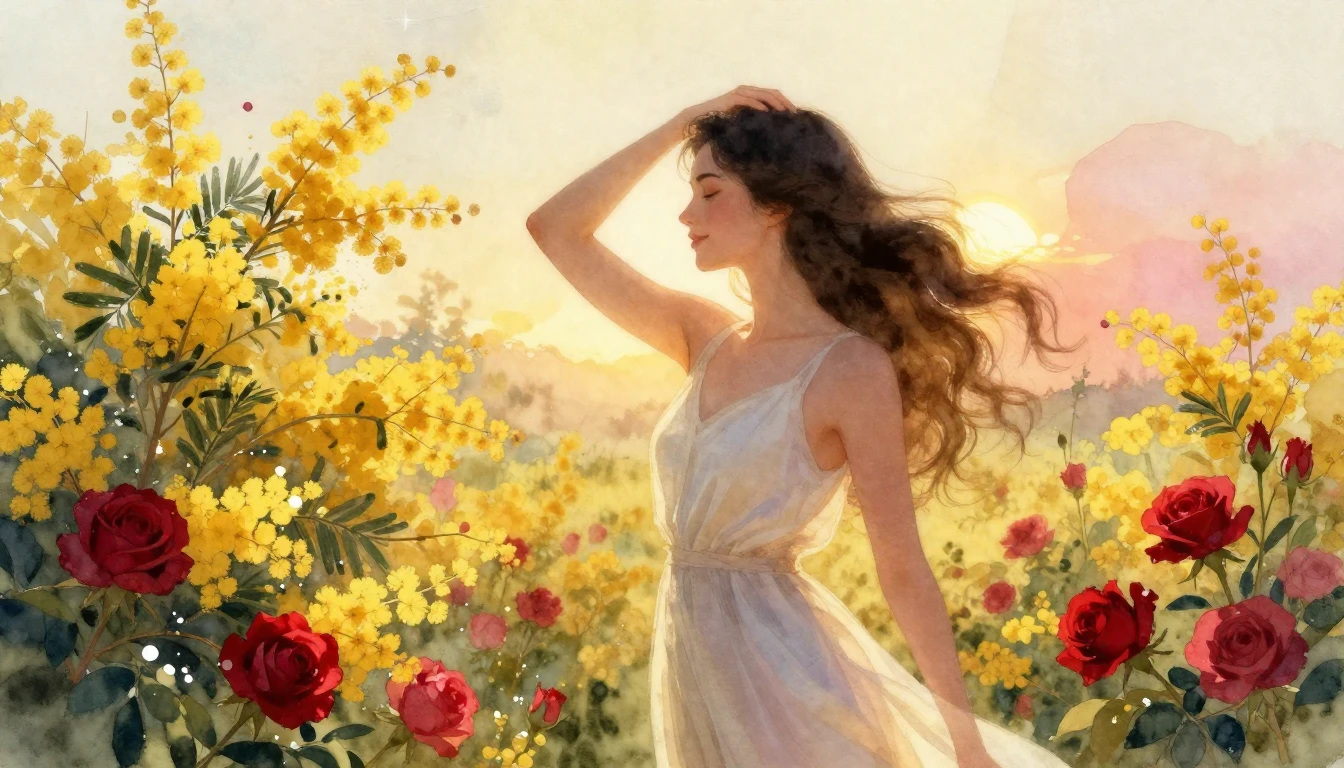 A breathtaking watercolor painting of a resilient and gracef...