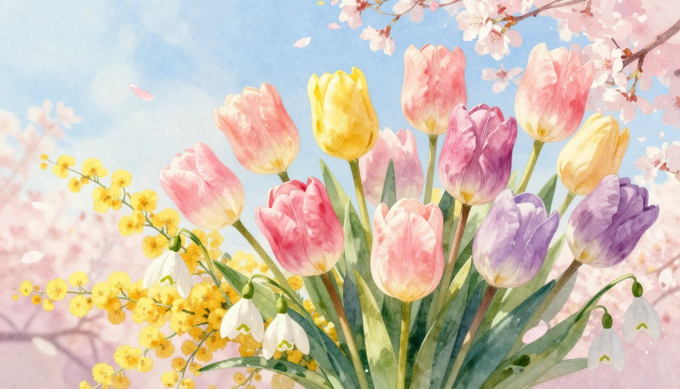 A vibrant and delicate watercolor illustration celebrating s...