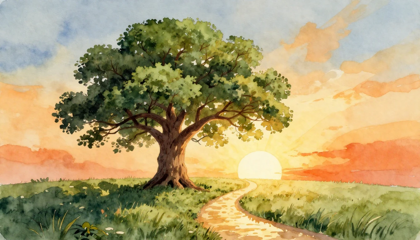 A beautiful and symbolic watercolor painting representing a ...