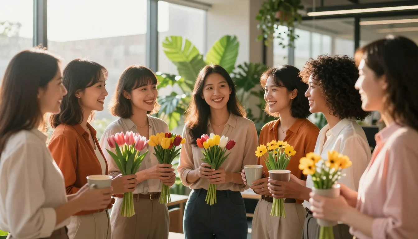 A vibrant and uplifting scene depicting diverse professional...