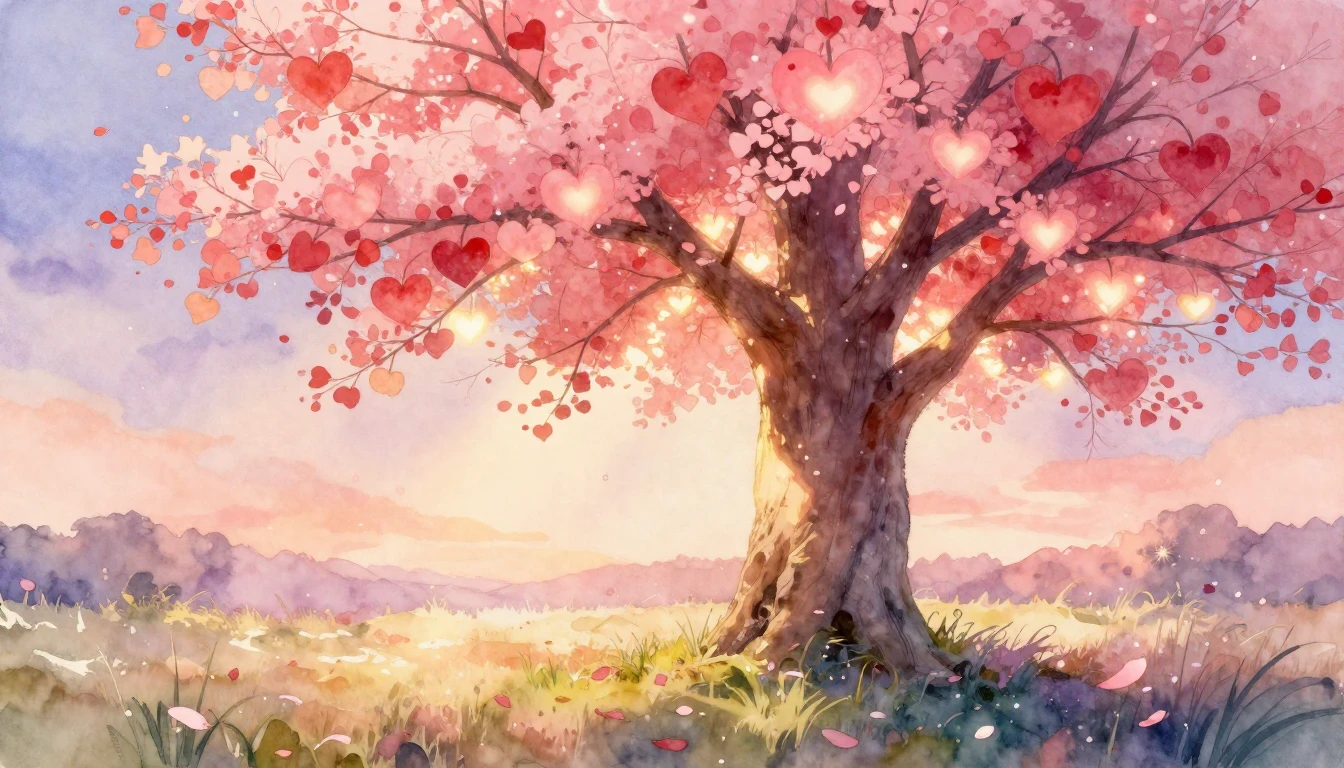 A romantic and dreamy watercolor painting featuring a majest...