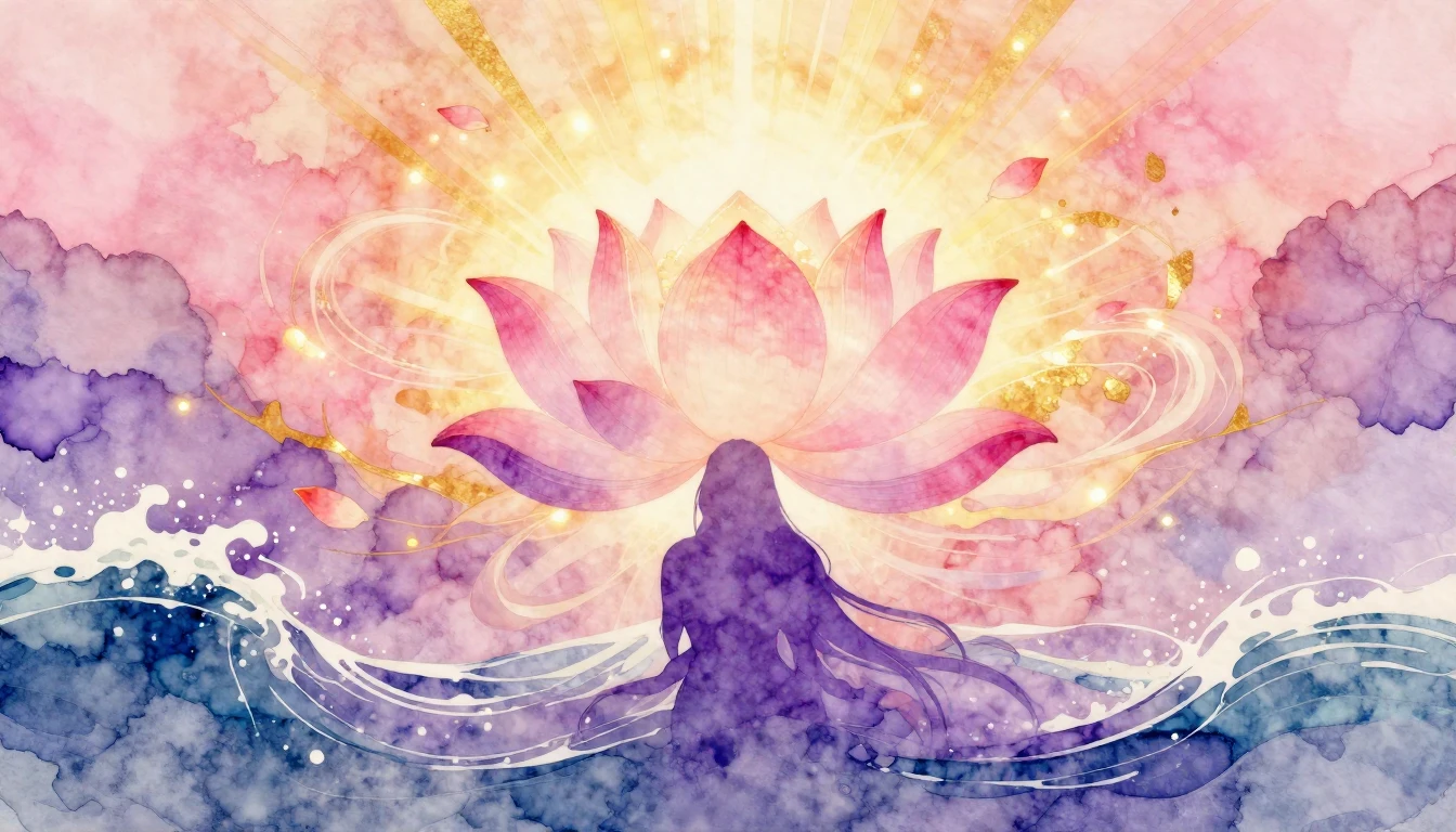 A beautiful abstract watercolor composition symbolizing fema...