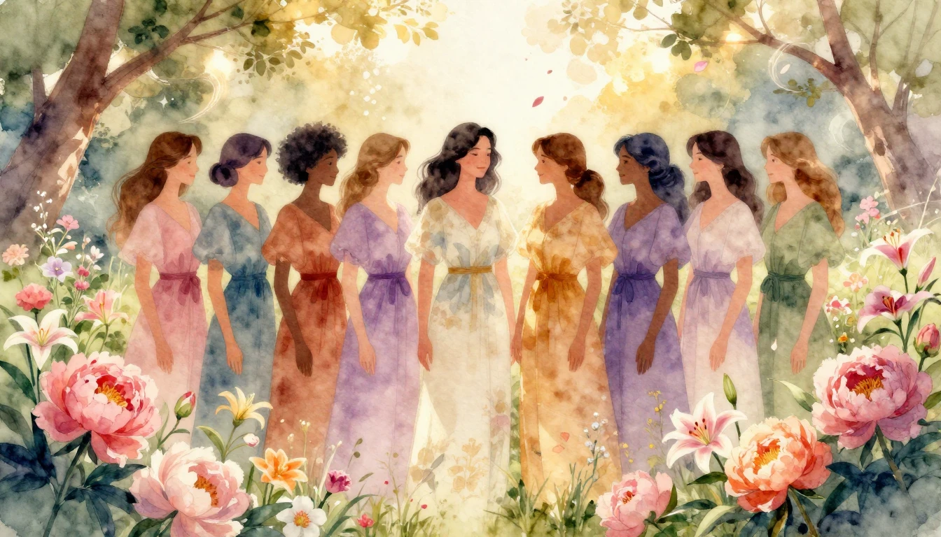 A delicate and vibrant watercolor illustration celebrating w...