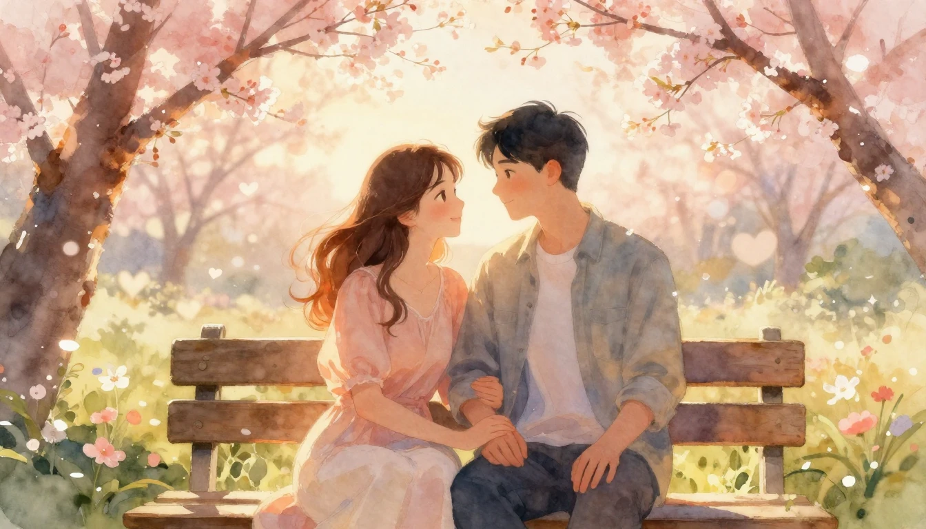 A romantic and intimate scene depicting a couple sitting clo...