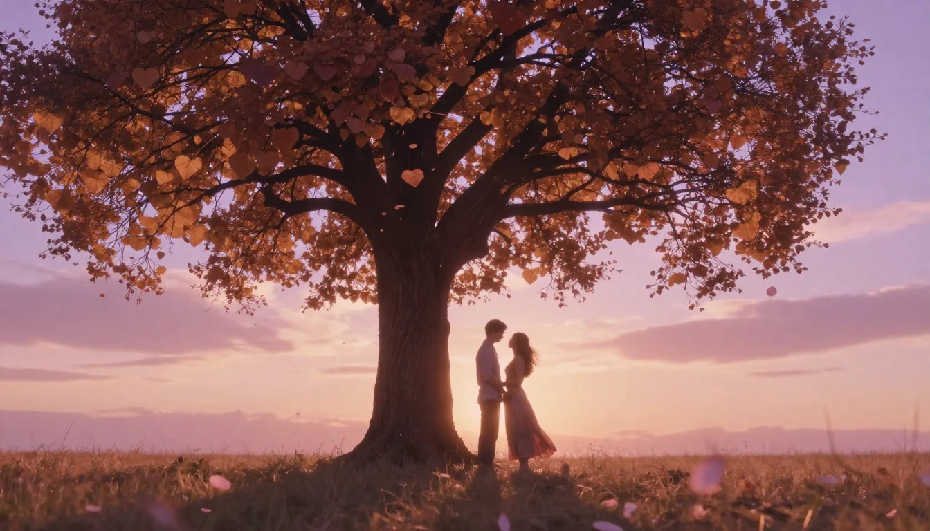 A romantic and ethereal scene of a couple standing together ...